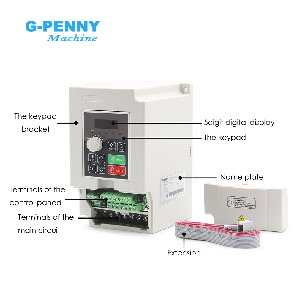 G-Penny 1.5KW / 2.2KW H100 Model Mini Inverter 110v/220v AC Variable Frequency Driver