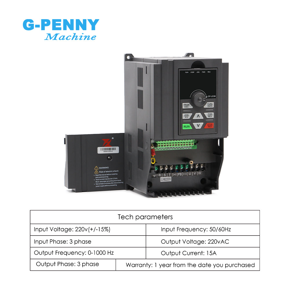FuLing 3.7KW BD600 Inverter 220v/380v 0~1000Hz Frequency Driver for spindle motor speed control V/F Vector control