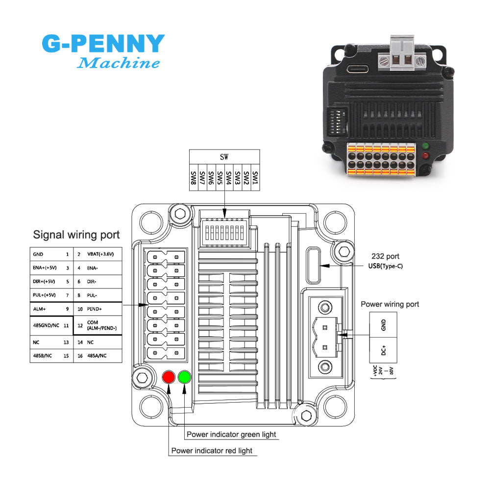 G-Penny JMC NEMA23 2.0N.m 5A 36V 17-bit Absolute Value Integrated Closed Loop Stepper Motor With Encoder iESS57-36-20-17BC