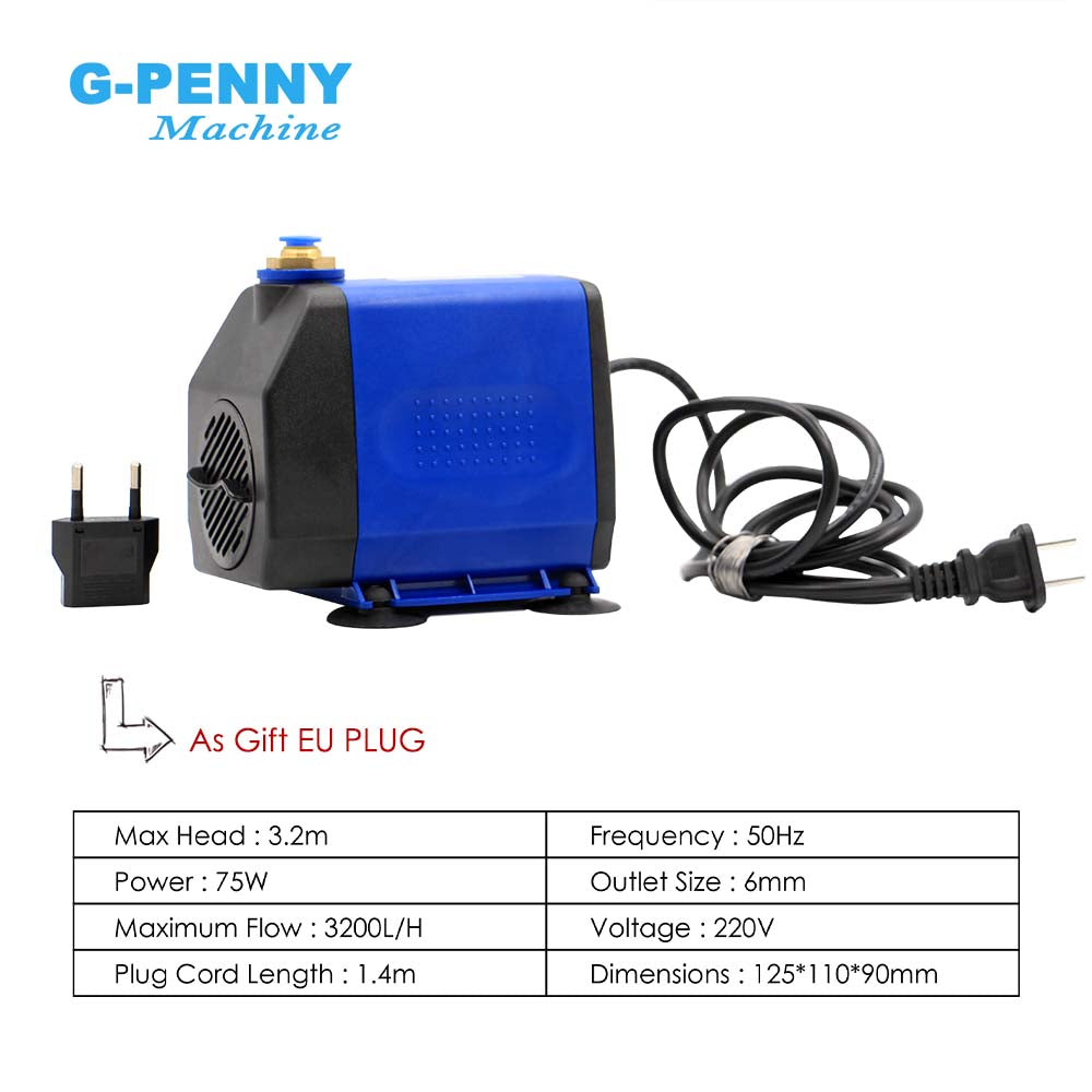 G-Penny 2.2KW ER20 D80 220V/380V Bullet type metal working water cooled spindle motor, 2.2KW BD600 Inverter, 80w water pump, 80mm bracket kit