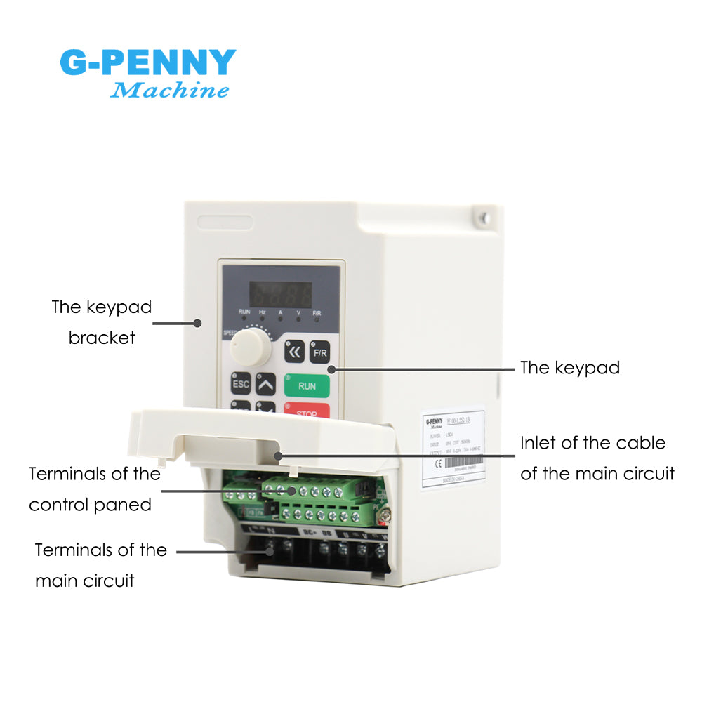 G-Penny 1.5KW / 2.2KW H100 Model Mini Inverter 110v/220v AC Variable Frequency Driver