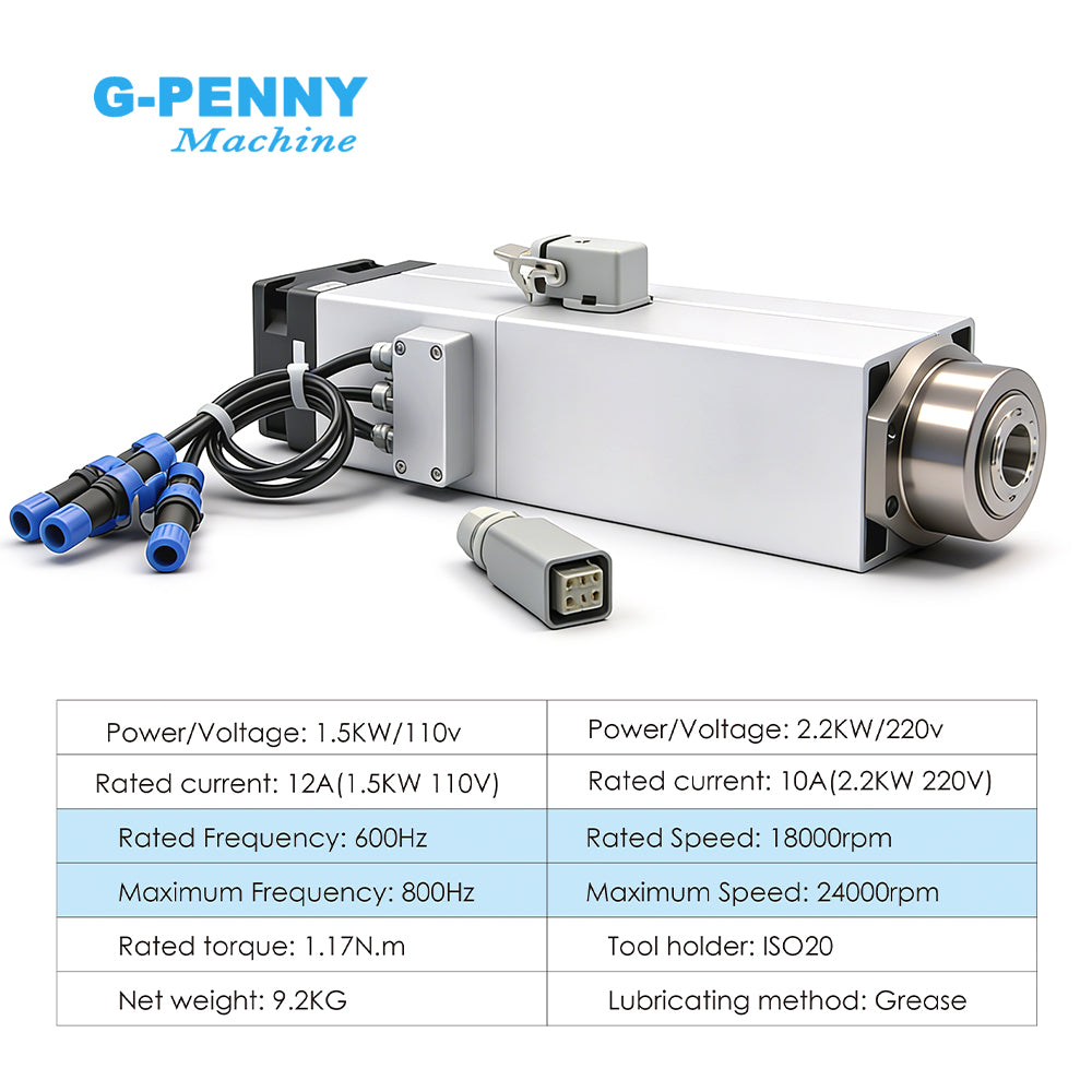 G-Penny 2.2KW ISO20 ER20 ATC Spindle Water Cooled 18000-24000rpm Automatic Tool Change CNC Spindle Motor for Metal Wood Milling