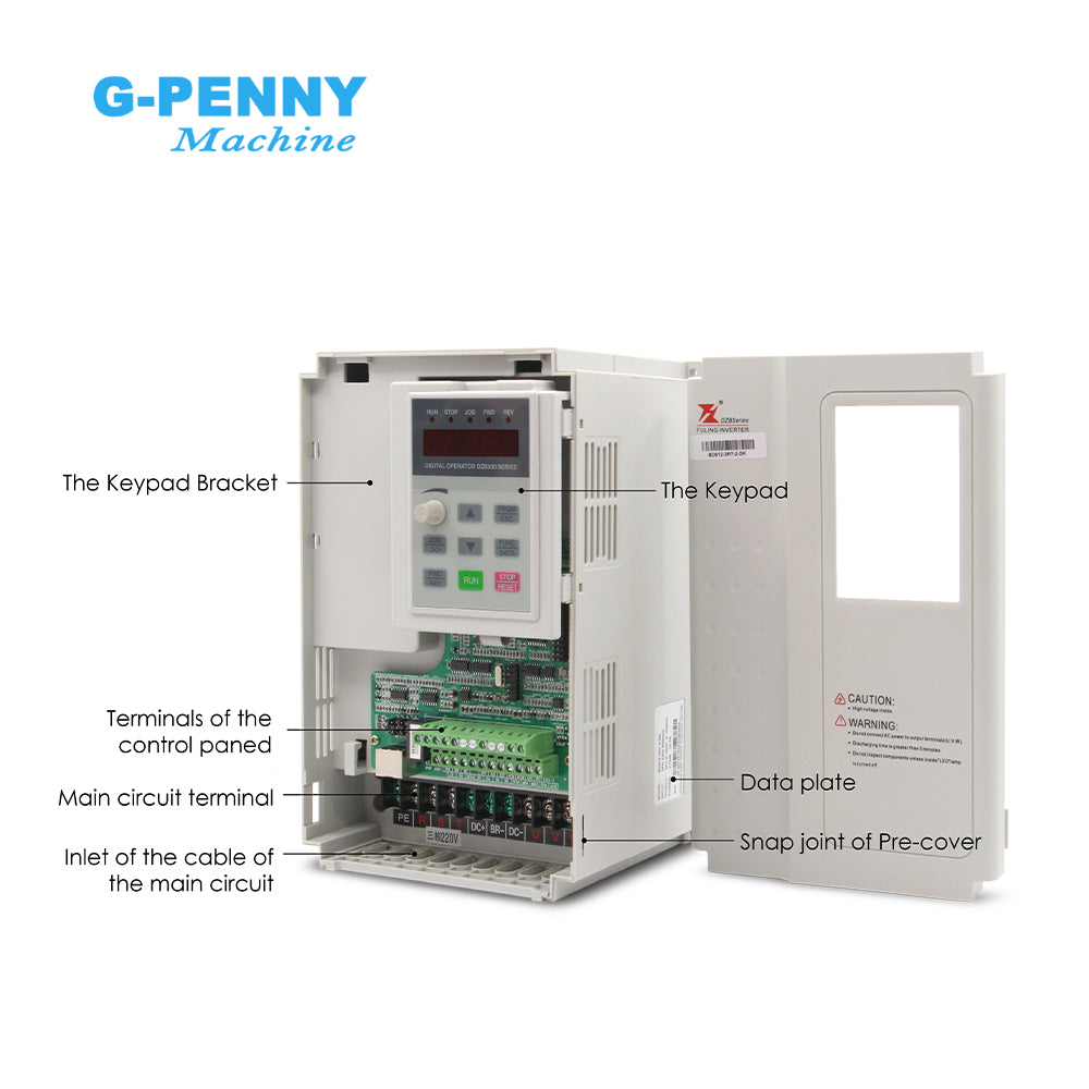 FuLing 3.7KW BD612 Inverter VFD 220V/380V 0~1000Hz Frequency Driver for spindle motor speed control
