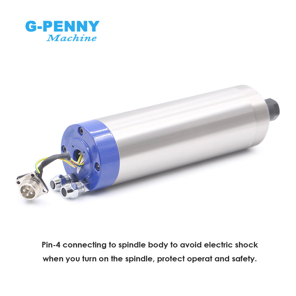 G-PENNY 1.5kw ER16 Water Cooled Spindle Motor 65mm 4 pcs 7 Series Bearings Water Cooling for CNC Wood/ Aluminum Working