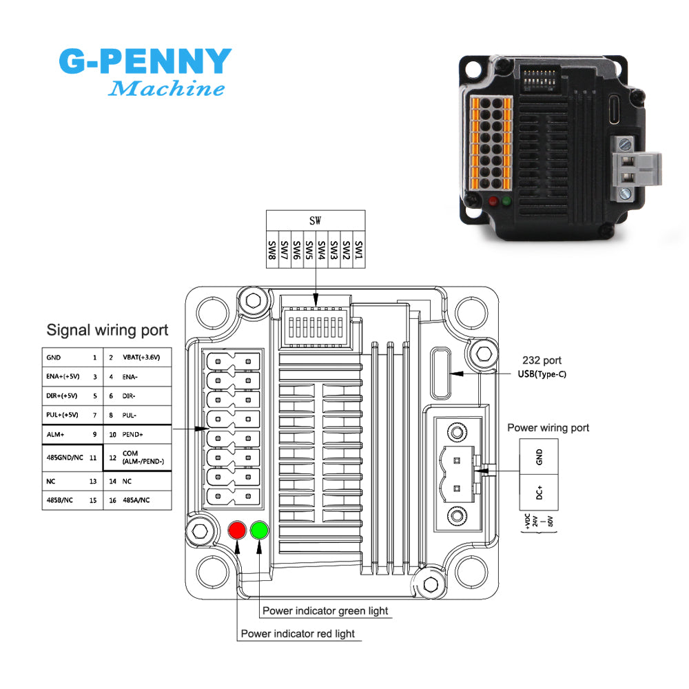 G-Penny JMC NEMA23 1.0N.m 4A 36V 17-bit Absolute Value Integrated Closed Loop Stepper Motor With Encoder iESS57-36-10-17BC