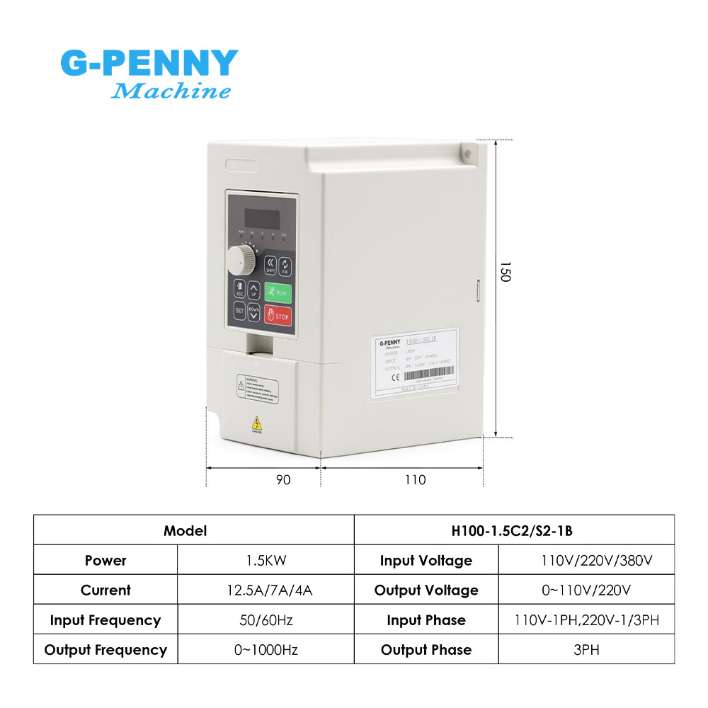G-Penny Machine 1.2KW ISO10 ATC water cooled spindle motor 1000HZ 30000RPM 4POLE Spindle with H100 Inverter Kit