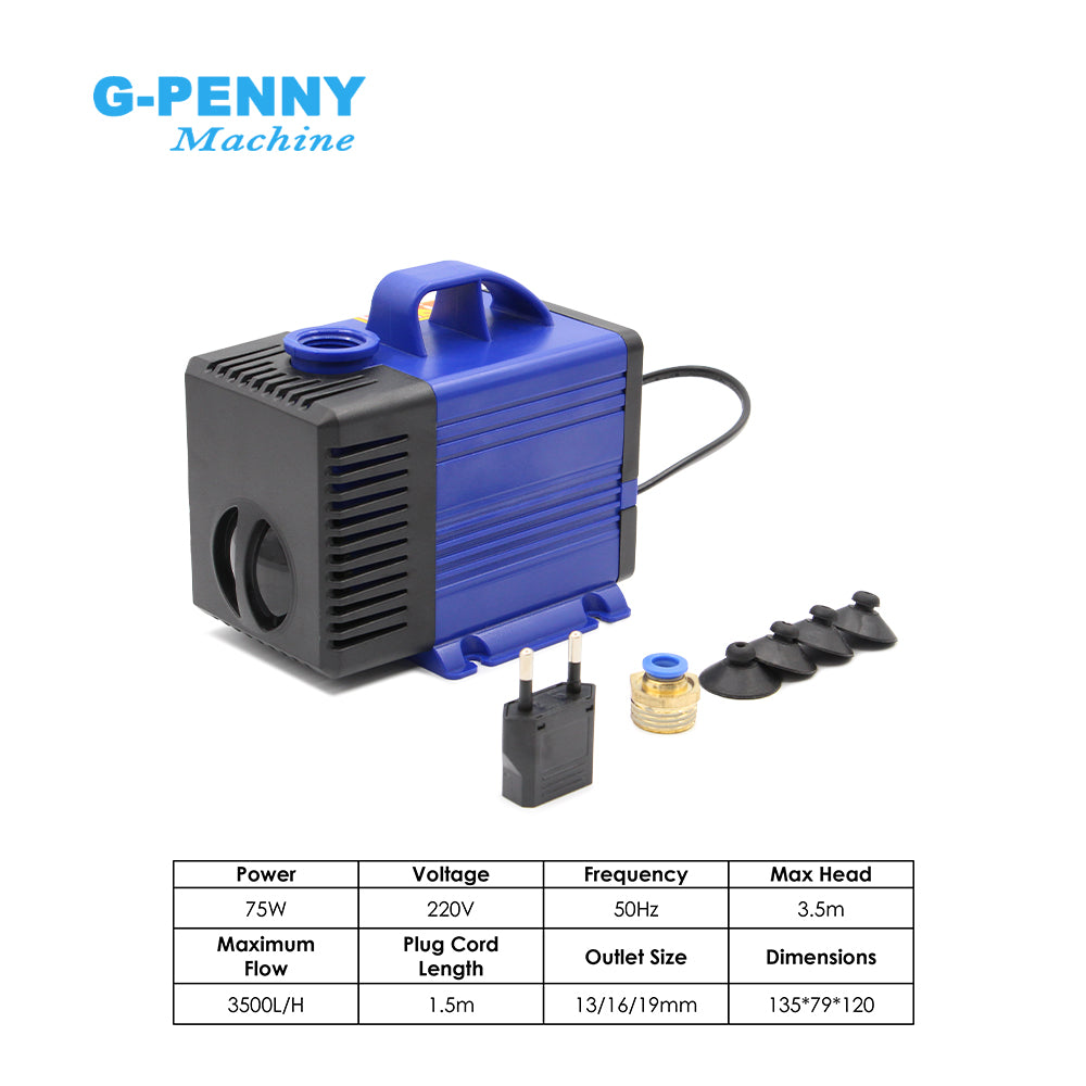 G-Penny 1.5kw ER16 Water Cooled Spindle Motor Kit D=65 4pcs Bearings 0.01mm Accuracny & 1.5kw HY VFD & 75W Pump & 65mm Bracket