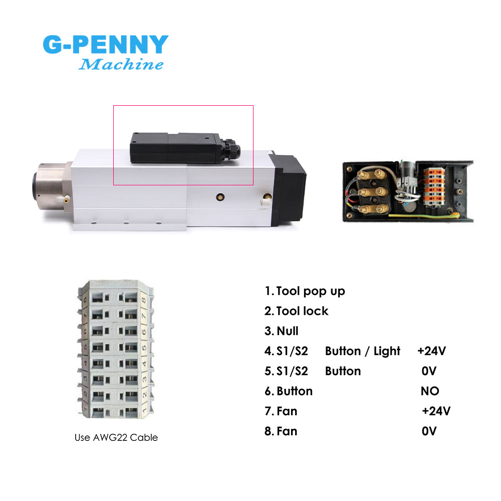 G-Penny 4.5kw ATC Spindle Automatic Tool Change Spindle 220v / 380v Air Cooled Instead Of 4.5kw ATC GDZ Woodworking