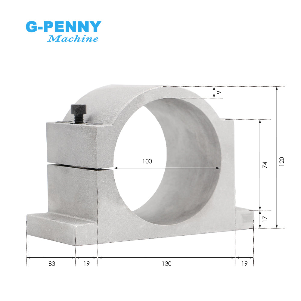 G-Penny 3.7KW ER20 D100 220V/380V Water-Cooled Spindle Motor Bullet-Type with 100mm Bracket 400Hz 24000RPM 2-Pole 4PCS Bearings