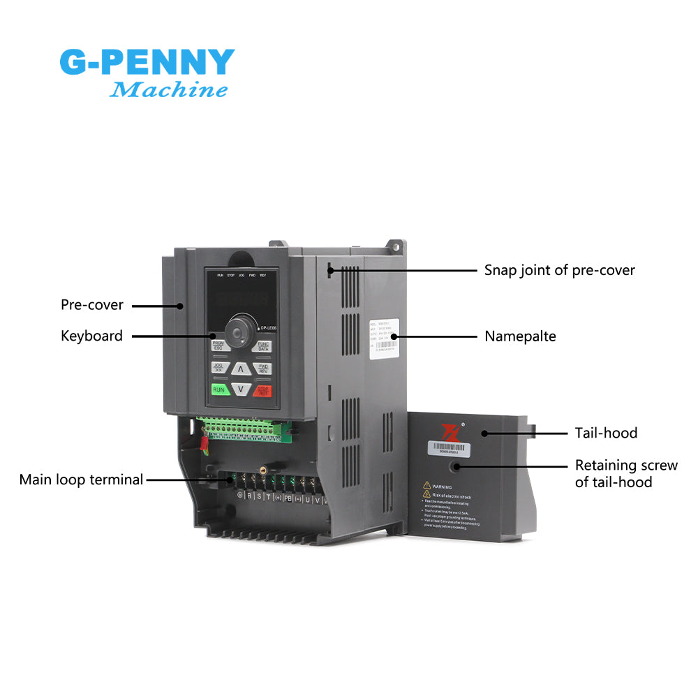 FuLing 2.2KW BD600 Inverter 220V/380V 0~1000Hz Frequency Driver for spindle motor speed control V/F Vector control